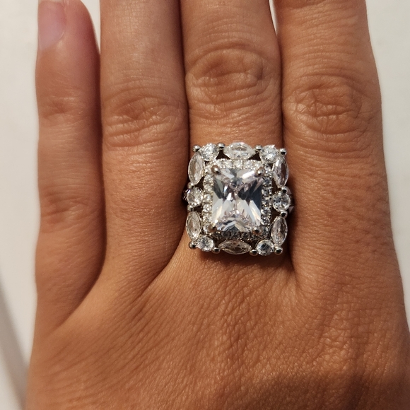 Cubic Zircon Ring Jewelry - New Square Cut Cubic Zircon Ring